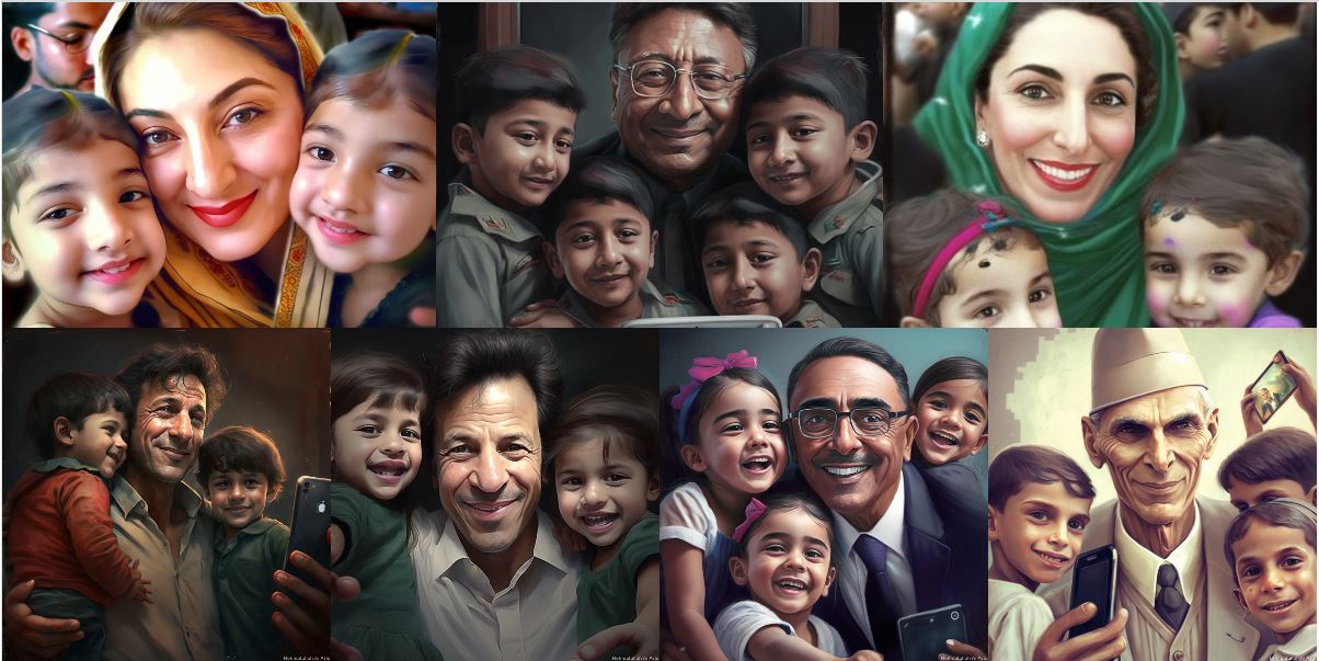 Pakistani Politicians selfie with Kids